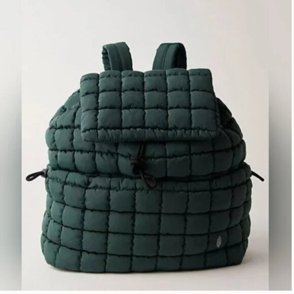 Free People Handbags - Free People NWT Movement Green Quilted Backpack Bag